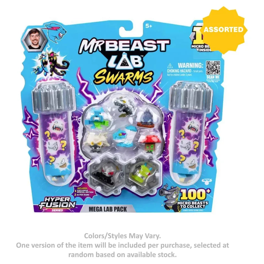 Moose Toys MrBeast Lab Swarms Hyper Fusion Series Avalanche Globe 14 Micro Beasts Mega Lab Pack (2.5 cm, Assorted)