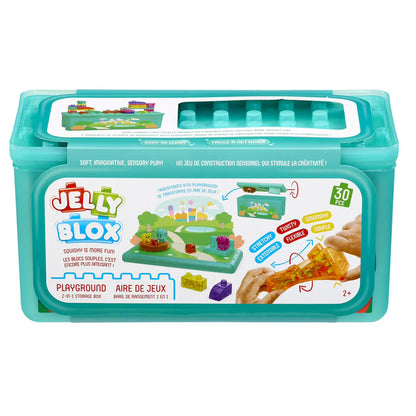 Jelly Blox Playground 2-in-1 Storage Box with Blocks (30 Pieces)