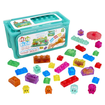 Jelly Blox Playground 2-in-1 Storage Box with Blocks (30 Pieces)