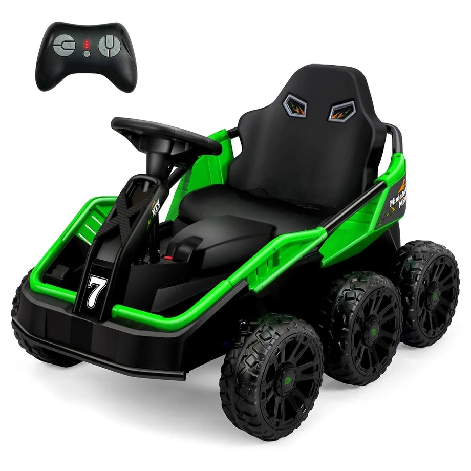 Miniature Motors 6-Wheeler Lawn Racer Ride-on Car (24V, Green/Black)