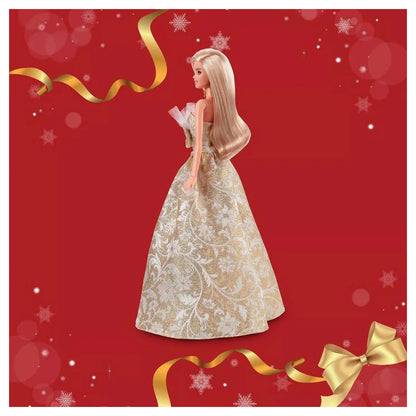 Barbie Signature 2025 Holiday Barbie in Silver & Gold Gown Blonde Doll
