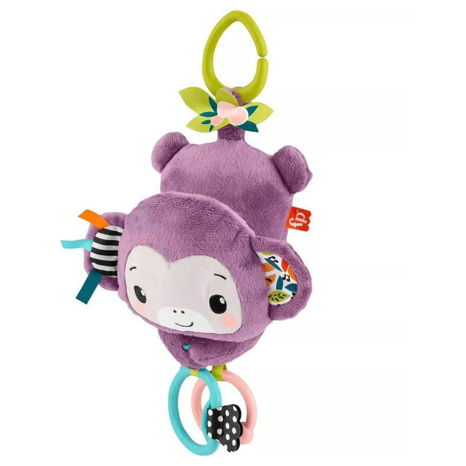 Fisher-Price Sing & Go Purple Monkey Plush Stroller Sensory Toy