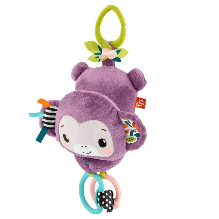 Fisher-Price Sing & Go Purple Monkey Plush Stroller Sensory Toy