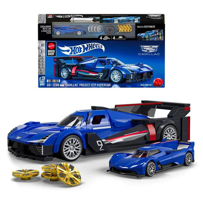 Mattel Brick Shop Hot Wheels Cadillac Project GTP Hypercar Building Kit (1:32, 236 Pieces)