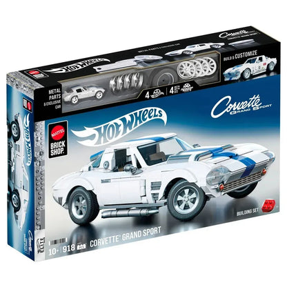 Mattel Brick Shop Hot Wheels Corvette Grand Sport Building Kit (1:16, 918 Pieces)