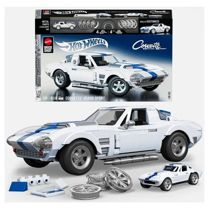 Mattel Brick Shop Hot Wheels Corvette Grand Sport Building Kit (1:16, 918 Pieces)