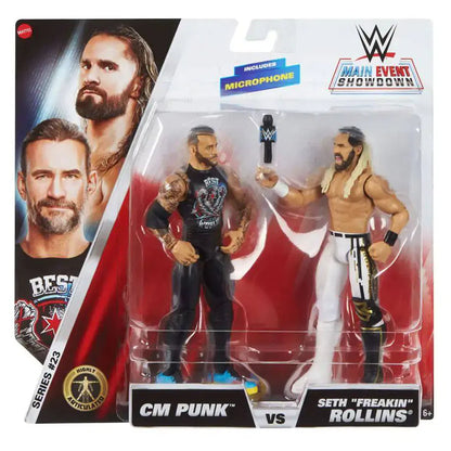 WWE Main Event Showdown CM Punk vs Seth Freakin Rollins 2-Pack (15 cm)