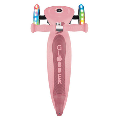 Globber Junior Lights 3-Wheel Foldable Kick Scooter (Pink)