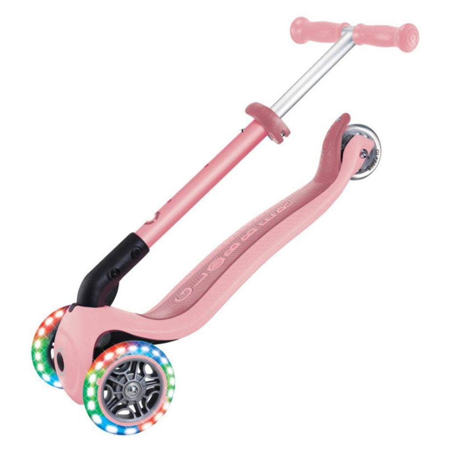 Globber Junior Lights 3-Wheel Foldable Kick Scooter (Pink)