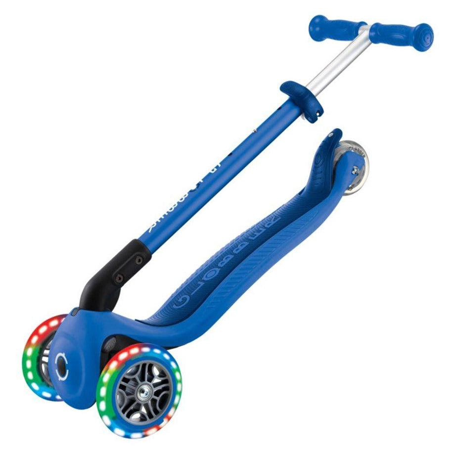 Globber Primo Lights 3-Wheel Foldable Kick Scooter (Blue)