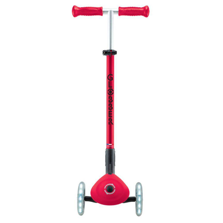 Globber Elite Lights 3-Wheel Foldable Kick Scooter (Red)