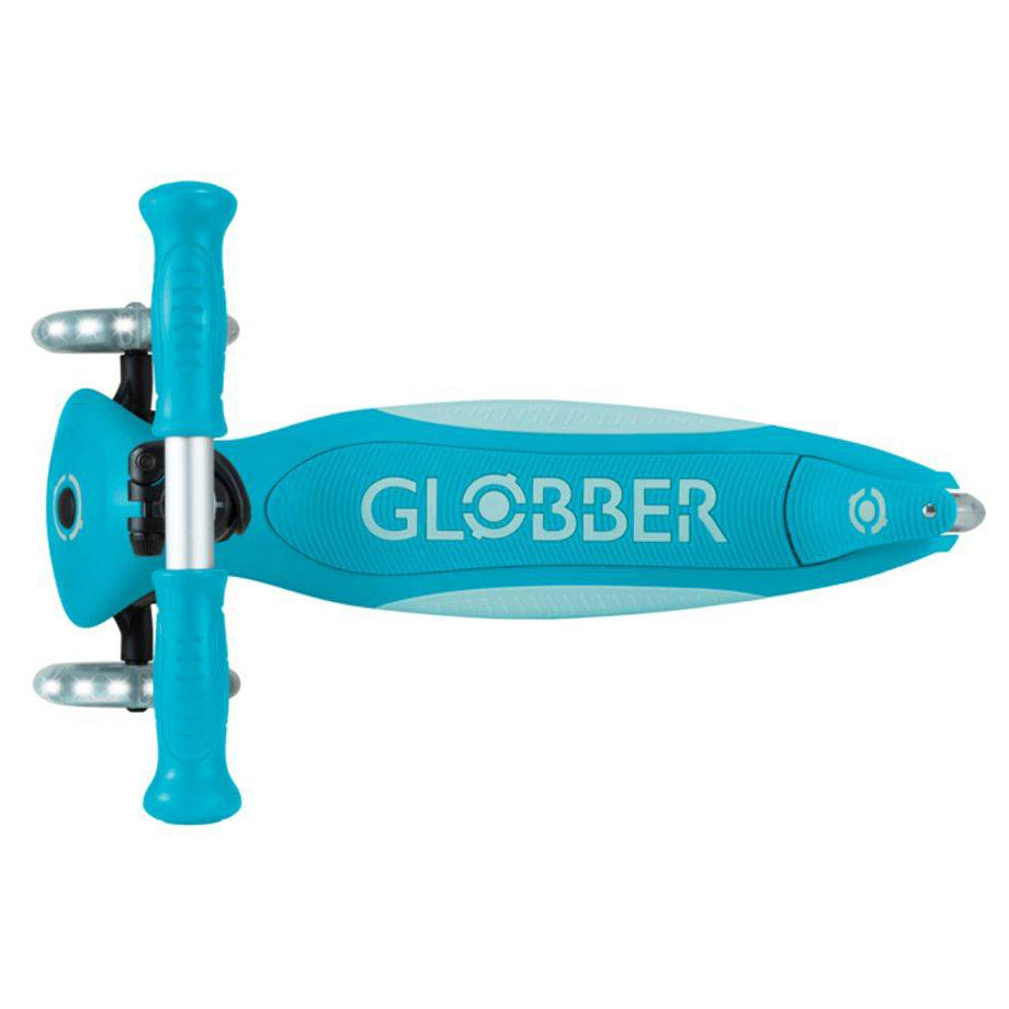 Globber Elite Lights 3-Wheel Foldable Kick Scooter (Blue)