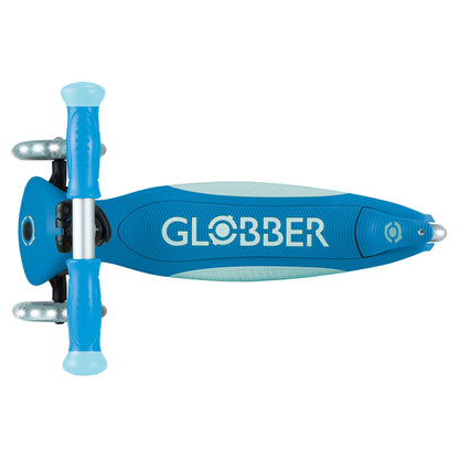 Globber Elite Lights Glow 3-Wheel Foldable Kick Scooter (Blue)