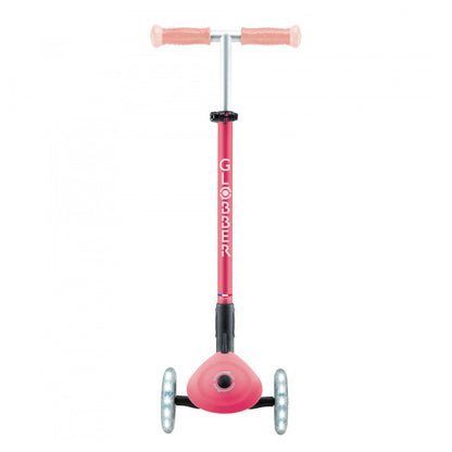Globber Elite Lights Glow 3-Wheel Foldable Kick Scooter (Pastel Pink)