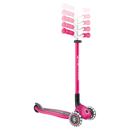 Globber Master Lights 3-Wheel Foldable Kick Scooter (Pink)