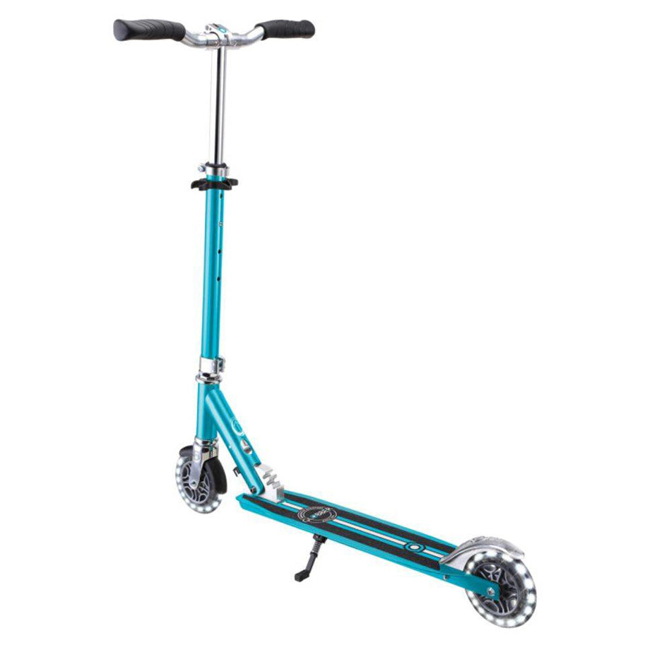 Globber Flow Element Lights Foldable 2-Wheel Kick Scooter (Aqua)