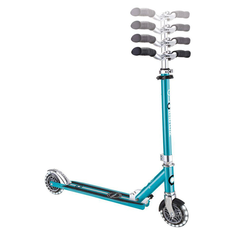 Globber Flow Element Lights Foldable 2-Wheel Kick Scooter (Aqua)