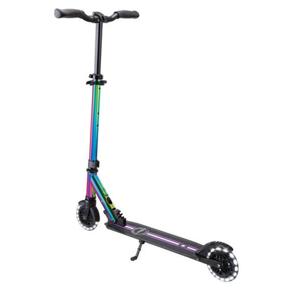 Globber Flow Element Lights Foldable 2-Wheel Kick Scooter (Neo Chrome)