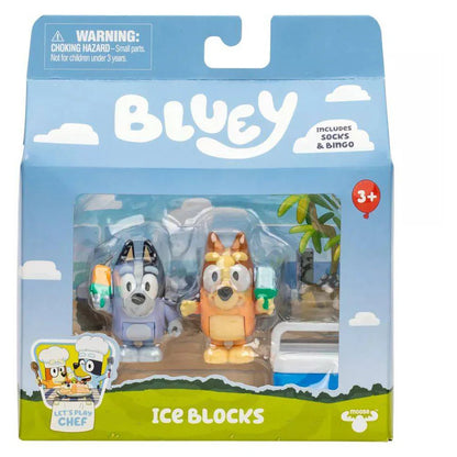 Bluey Let’s Play Chef Ice Blocks Figure  Pack of 2 (6 cm)