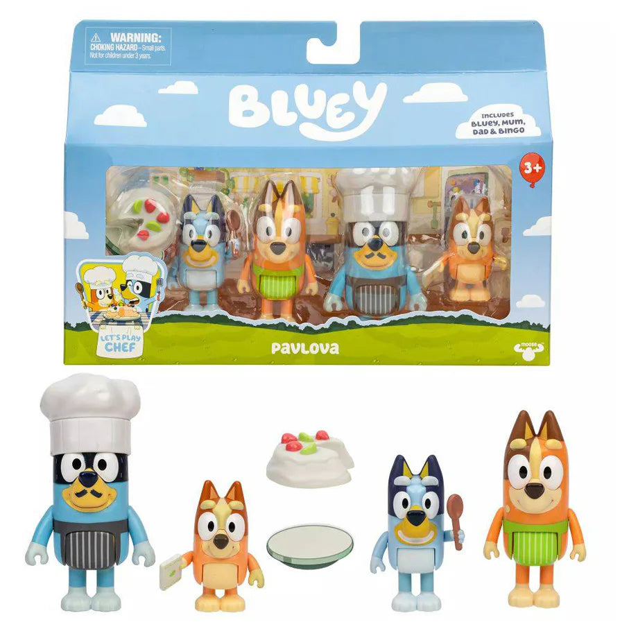 Bluey Let’s Play Chef Series 13 Pavlova Figure Pack of 4 (6.35-7.6 cm)