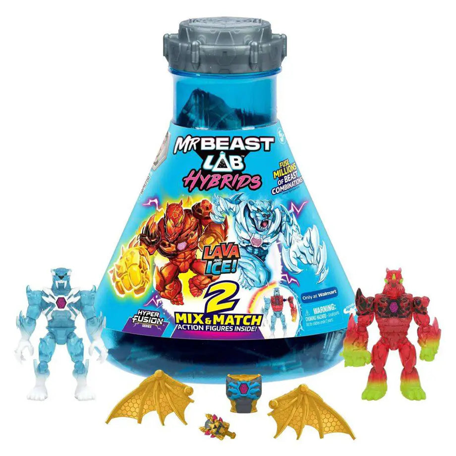 MrBeast Lab Hybrids Hyper Fusion Series Lava and Ice Mix & Match Figures Pack (10.16 cm, Pack of 2)