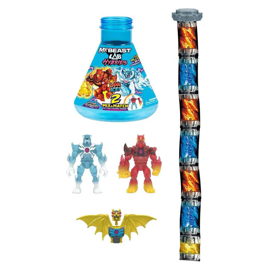 MrBeast Lab Hybrids Hyper Fusion Series Lava and Ice Mix & Match Figures Pack (10.16 cm, Pack of 2)