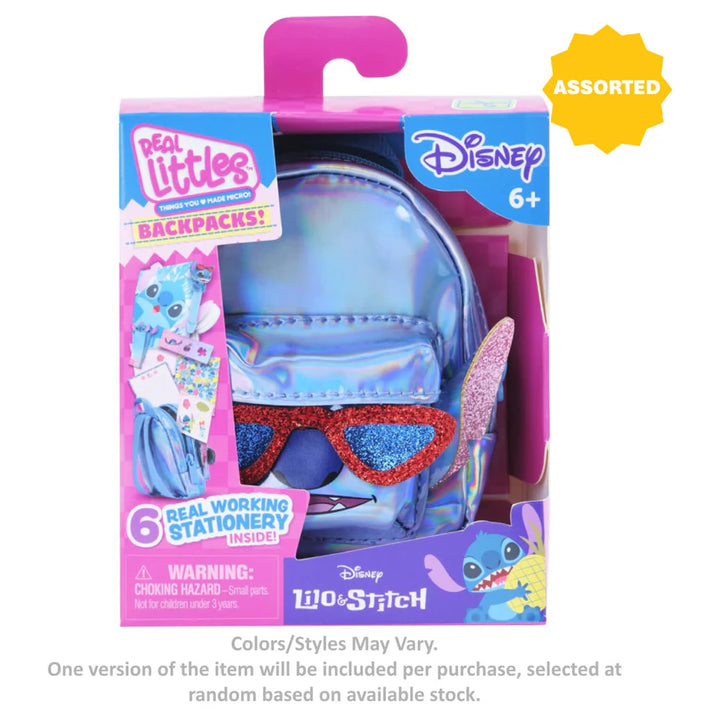 Real Littles Disney Lilo & Stitch Stitch Mini Backpack Set (7 Pieces, Assorted)