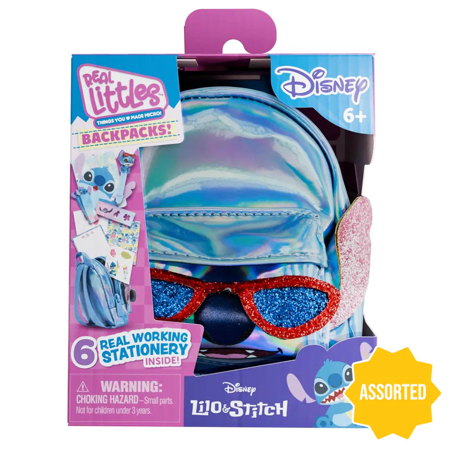 Real Littles Disney Lilo & Stitch Stitch Mini Backpack Set (7 Pieces, Assorted)