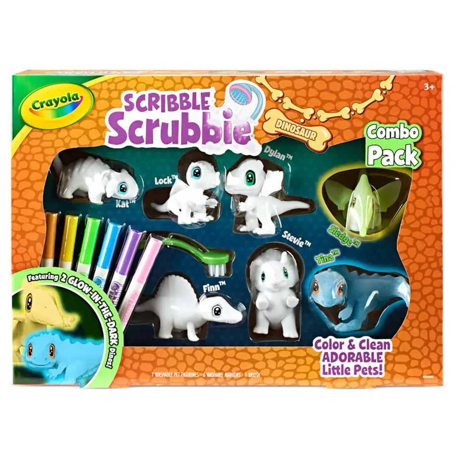 Crayola Scribble Scrubbie Pets Dinosaurs Glow-in-the-Dark Paint Combo Pack