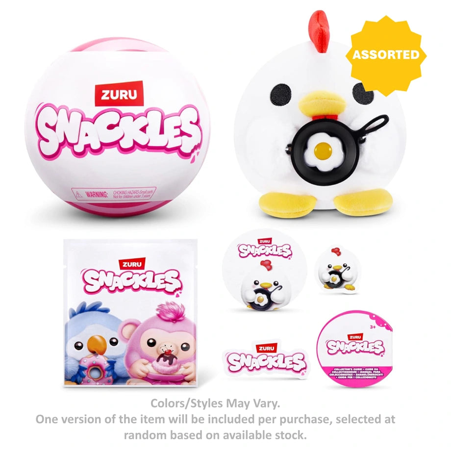 Snackles Series 1 Plush Toy With Snack Mystery Capsule (12.7 Cm, Assorted)