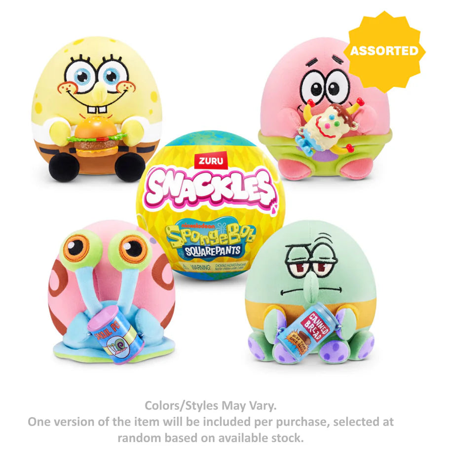 Snackles SpongeBob SquarePants Plush Toy Capsule (12.7 cm, Assorted)