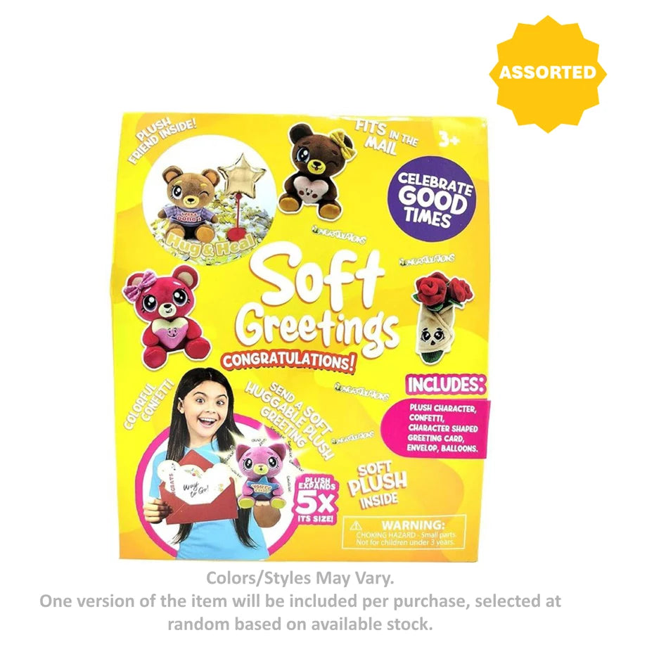Soft Greetings Congratulations! Plush Toy With Balloon Gift Set (Assorted)