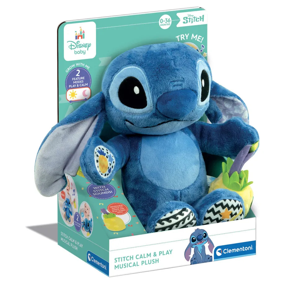 Clementoni Disney Baby Disney Lilo & Stitch Stitch Musical Plush Toy (Blue)