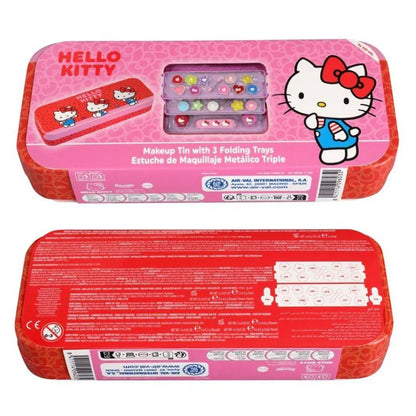 Air-Val Sanrio Hello Kitty and Friends Hello Kitty Makeup Tin With 3 Folding Trays (Red/Pink)
