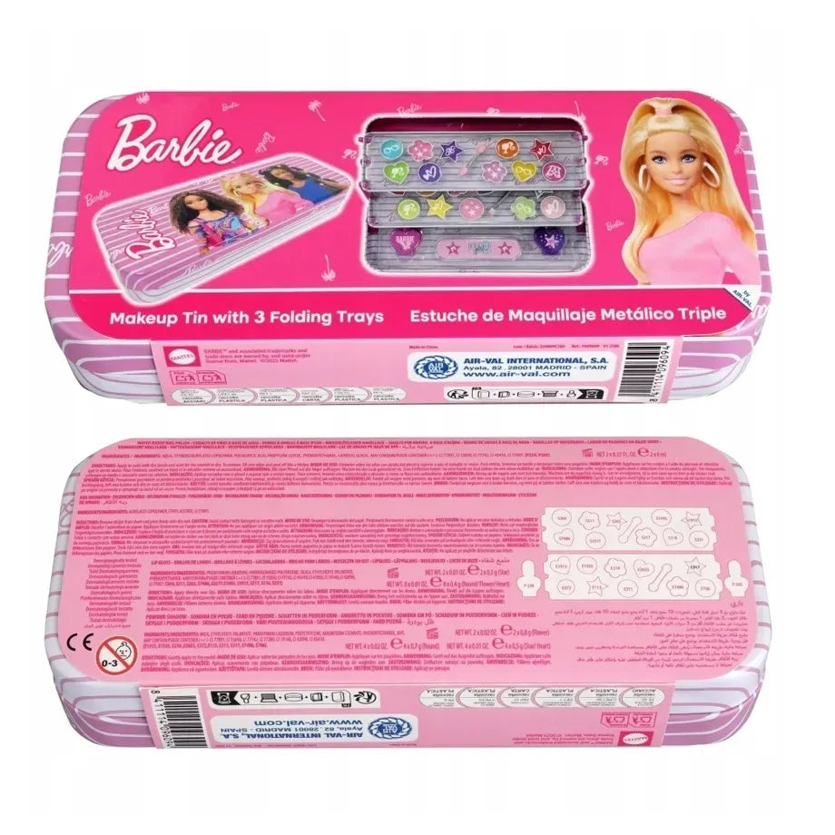 Air-Val Barbie 3-Tiered Makeup Tin Case (Pink)