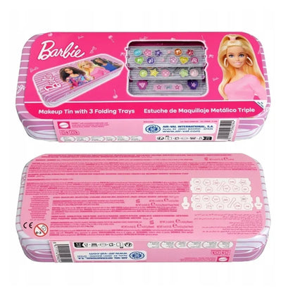 Air-Val Barbie 3-Tiered Makeup Tin Case (Pink)