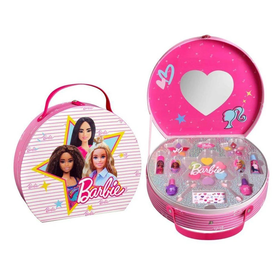 Air-Val Barbie Round Makeup Case (Pink)