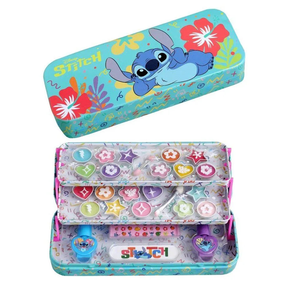 Air-Val Disney Lilo & Stitch Stitch Makeup Tin With 3 Folding Trays (Blue)