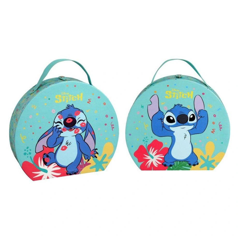 Air-Val Disney Lilo & Stitch Stitch Tropical Fun Round Makeup Case