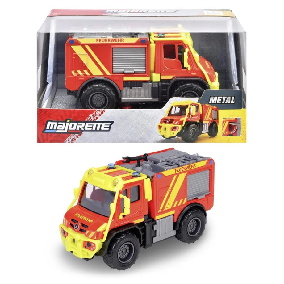 Majorette Grand Series Metal Unimog Fire Truck Die-Cast Vehicle (15 cm, Yellow/Red)