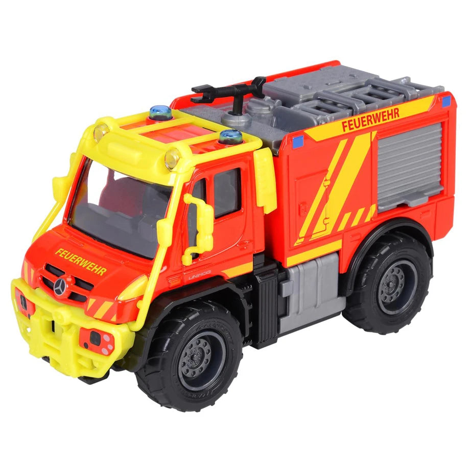Majorette Grand Series Metal Unimog Fire Truck Die-Cast Vehicle (15 cm, Yellow/Red)