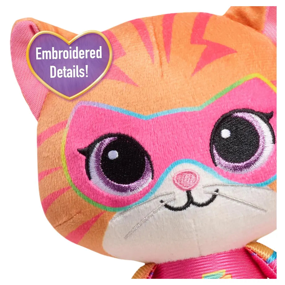 Disney Junior Super Kitties Su-Purr Charged Ginny Small Plush Toy (17.78 cm, Pink/Orange)