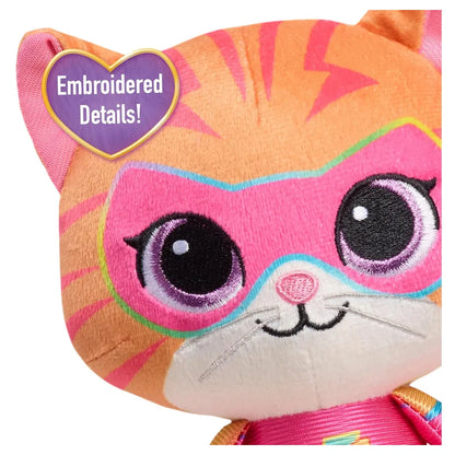 Disney Junior Super Kitties Su-Purr Charged Ginny Small Plush Toy (17.78 cm, Pink/Orange)