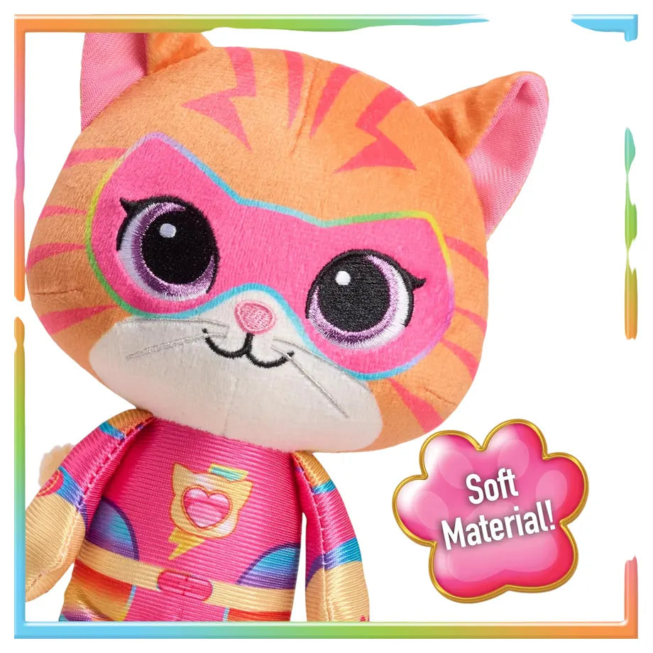 Disney Junior Super Kitties Su-Purr Charged Ginny Small Plush Toy (17.78 cm, Pink/Orange)