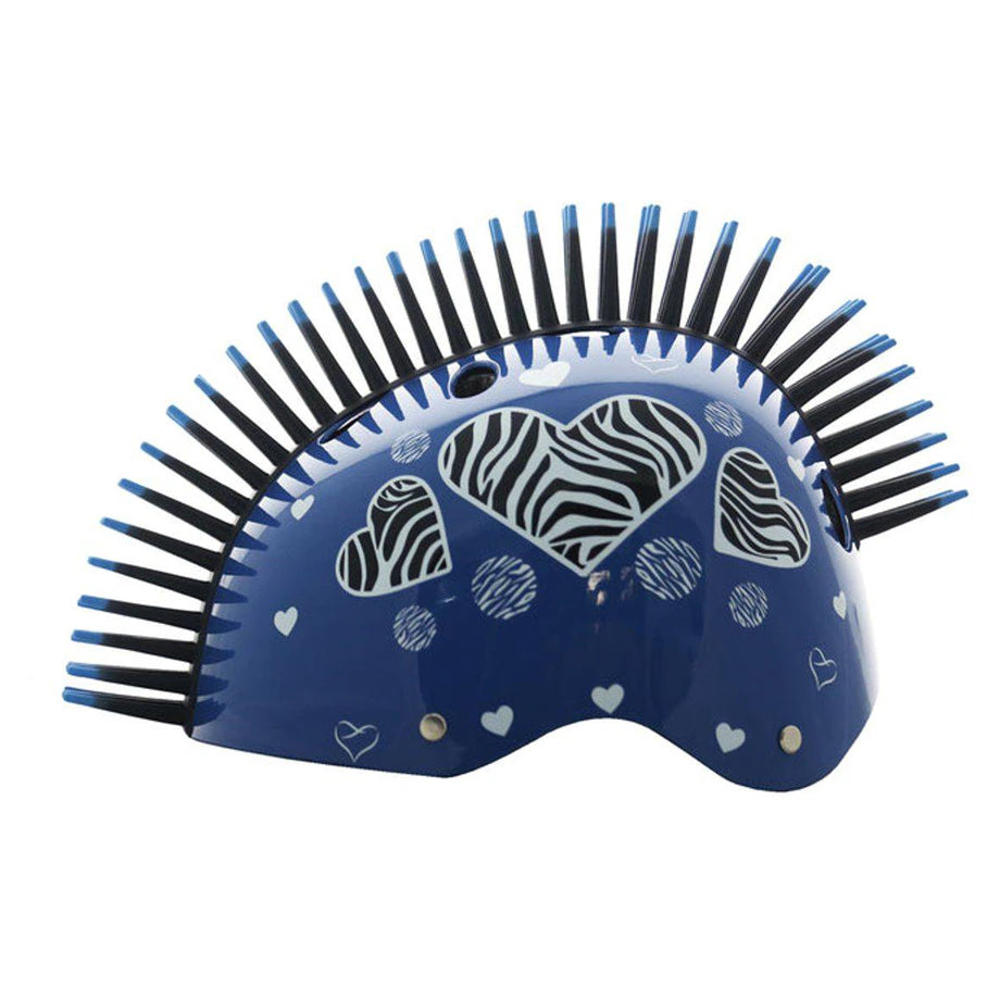 Street Jam Zebra Hearts Kids' Helmet (M, 55-58 cm, Blue)