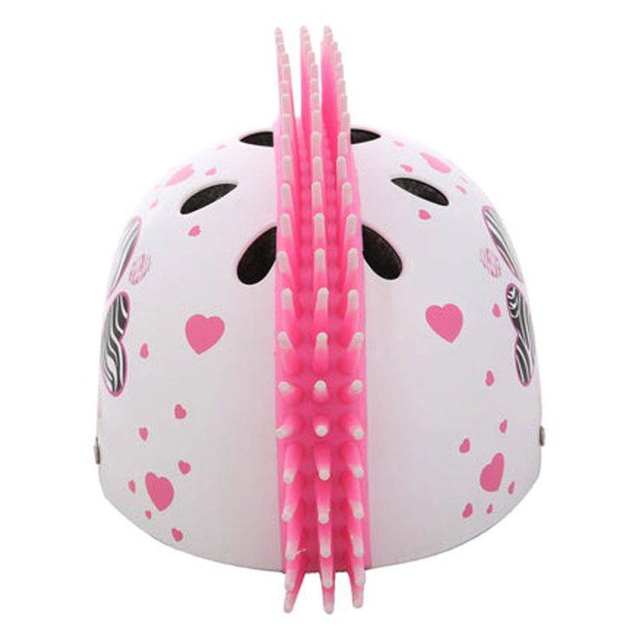 Street Jam Zebra Hearts Kids' Helmet (M, 55-58 cm, White/Pink)
