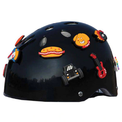 Street Jam DIY Popins Kids' Helmet (M, 55-58 cm, Black)