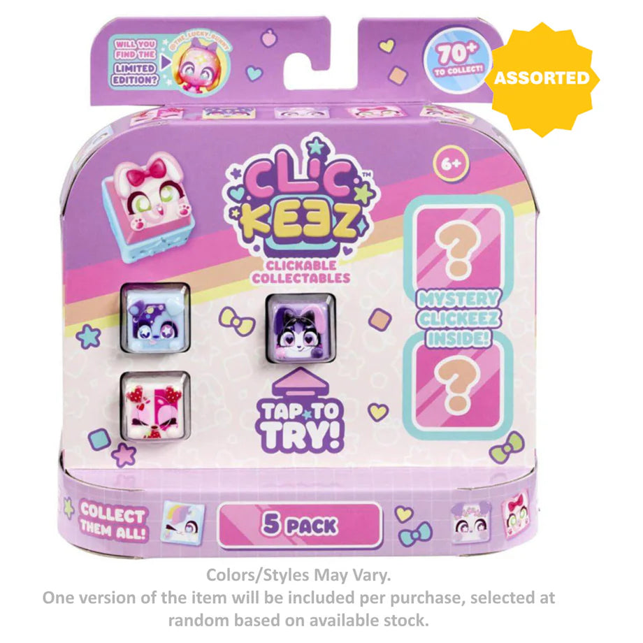 Clickeez Clickable Keyboard Collectables Set (Pack of 5, Assorted)