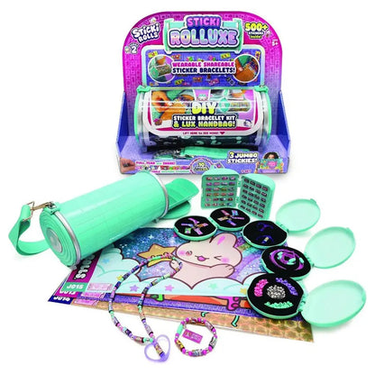 Sticki Rolls Sticki Rolluxe Diy Sticker Bracelet Kit With Luxe Handbag (500+ Stickers)