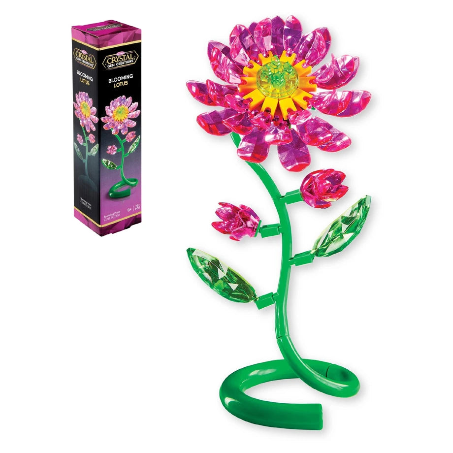 Cra-Z-Art Rose Art Crystal Gem Blooming Lotus Flower Activity Kit (75+ Pieces)